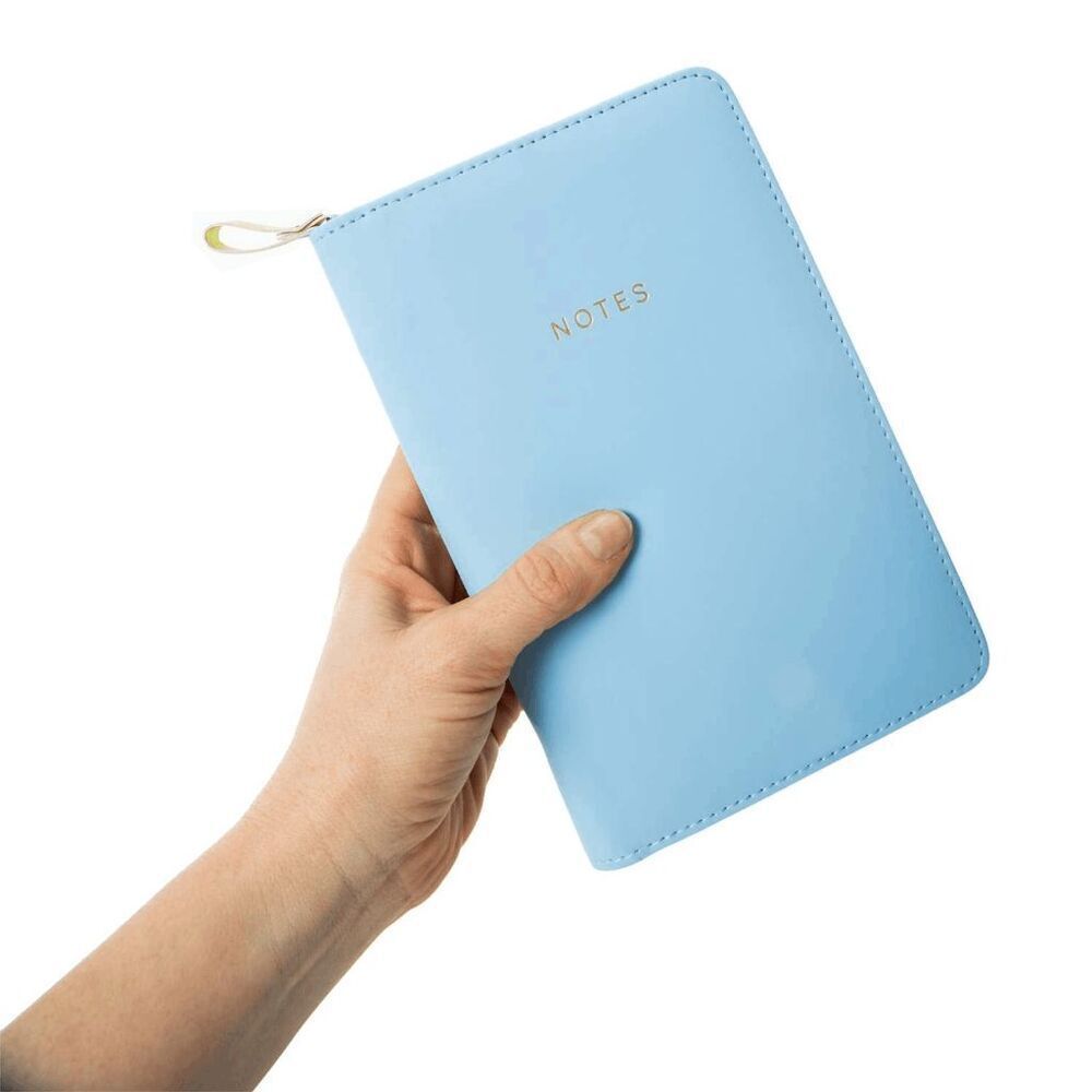 Padded Blue Zip Notes Journal - Picture 2 of 16